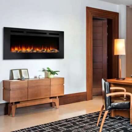 Load image into Gallery viewer, SimpliFire Allusion recessed linear 60″ electric fireplace
