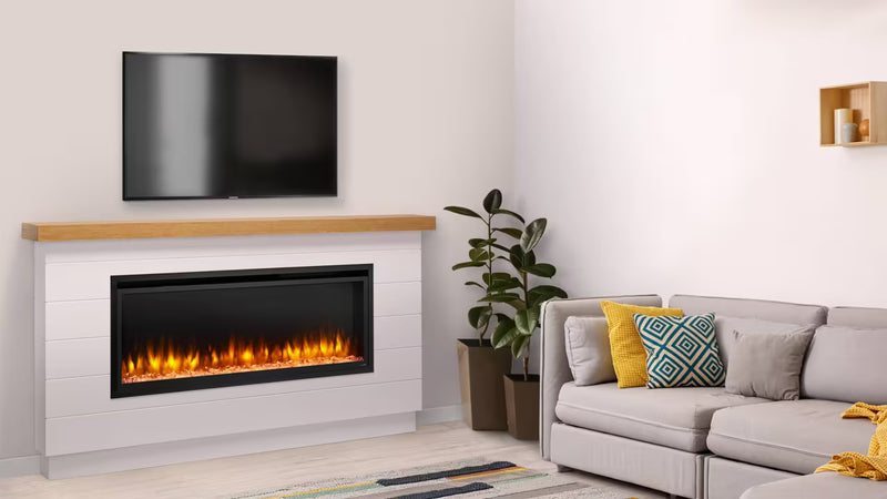 Load image into Gallery viewer, 50" Allusion Platinum recessed linear electric fireplace

