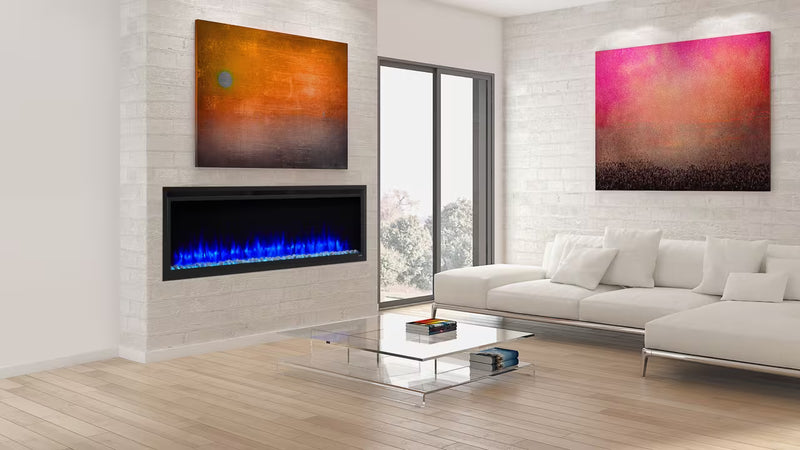 Load image into Gallery viewer, 72" Allusion Platinum recessed linear electric fireplace
