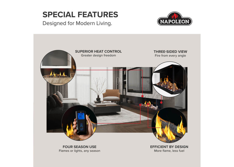 Load image into Gallery viewer, Tall Bay Luxuria™ 62 Napoleon Multi-Sided Gas Fireplace
